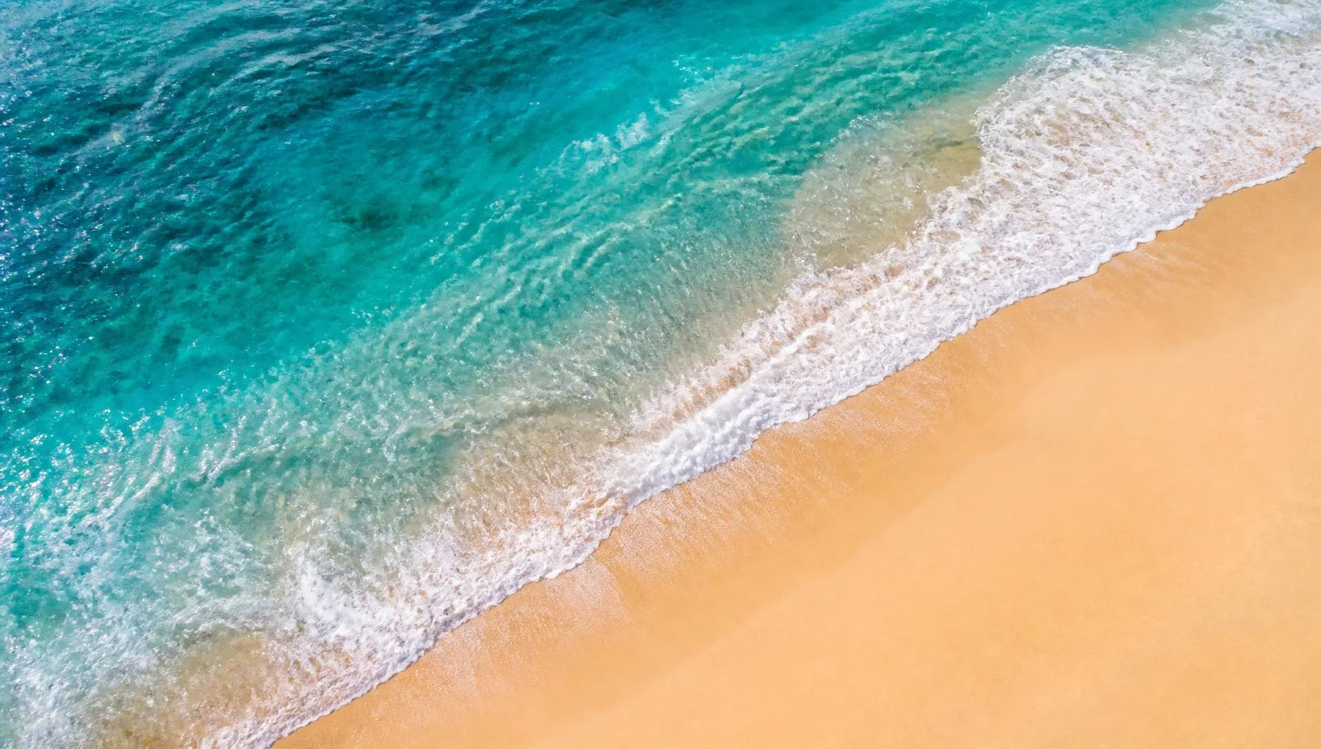Aerial beach and ocean waves